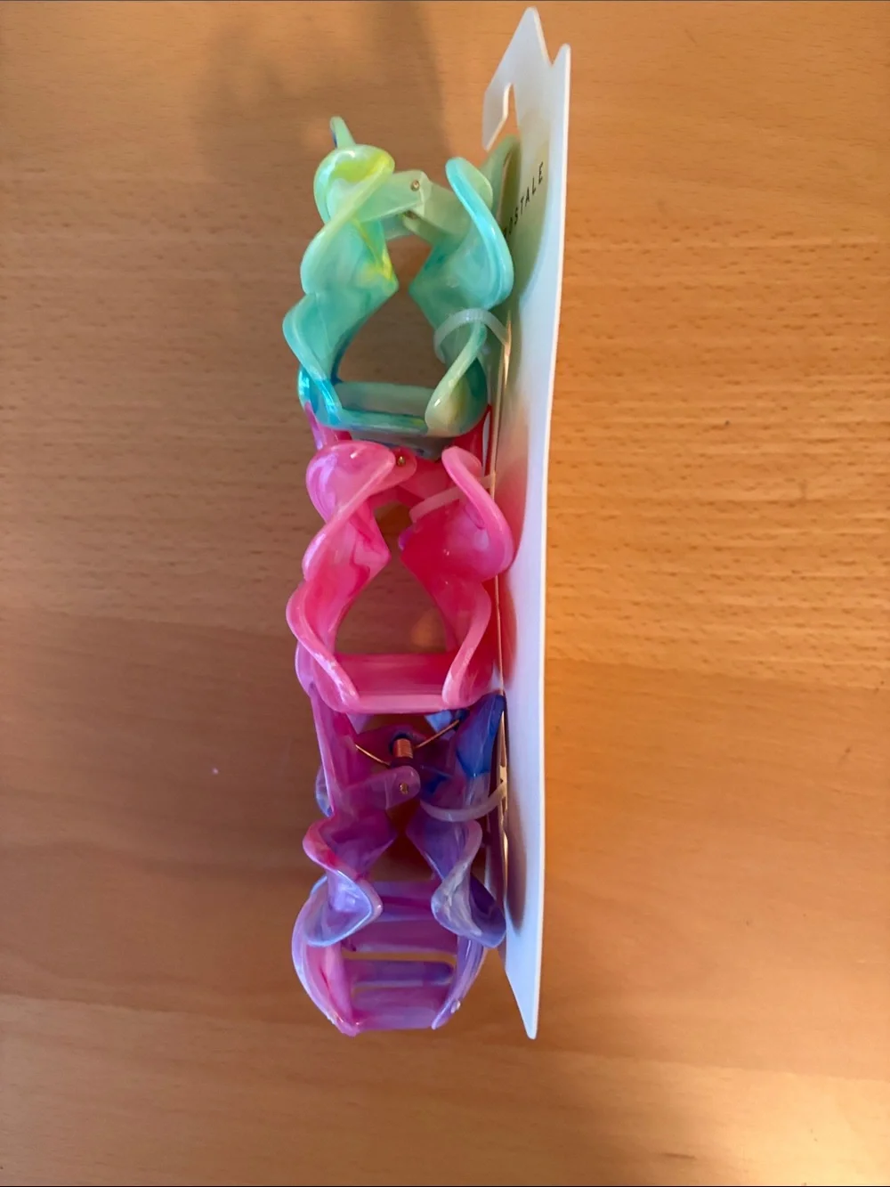 Charles & Keith Swirled Flower Hair Clips in Pink, Purple & Green